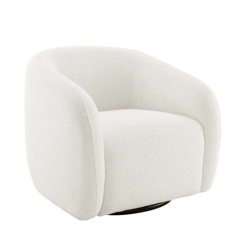 Kiptin 31.7'' W Upholstered Modern Comfort 360 Degree Swivel Barrel Chair | Wayfair North America