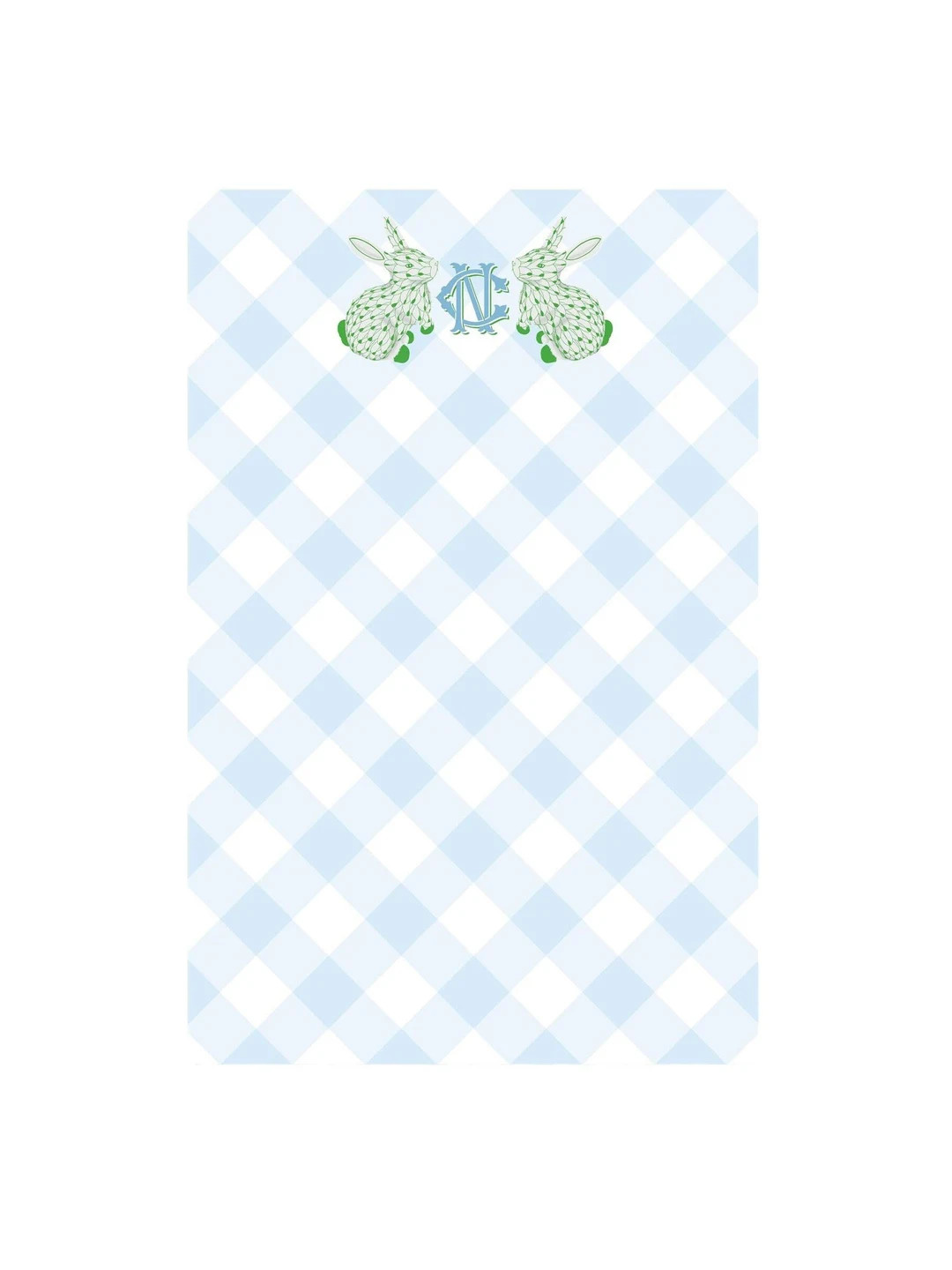 Personalized Notepads - GINGHAM BUNNY - Set of 2 - Monogrammed Notepads - Etsy | Etsy (US)