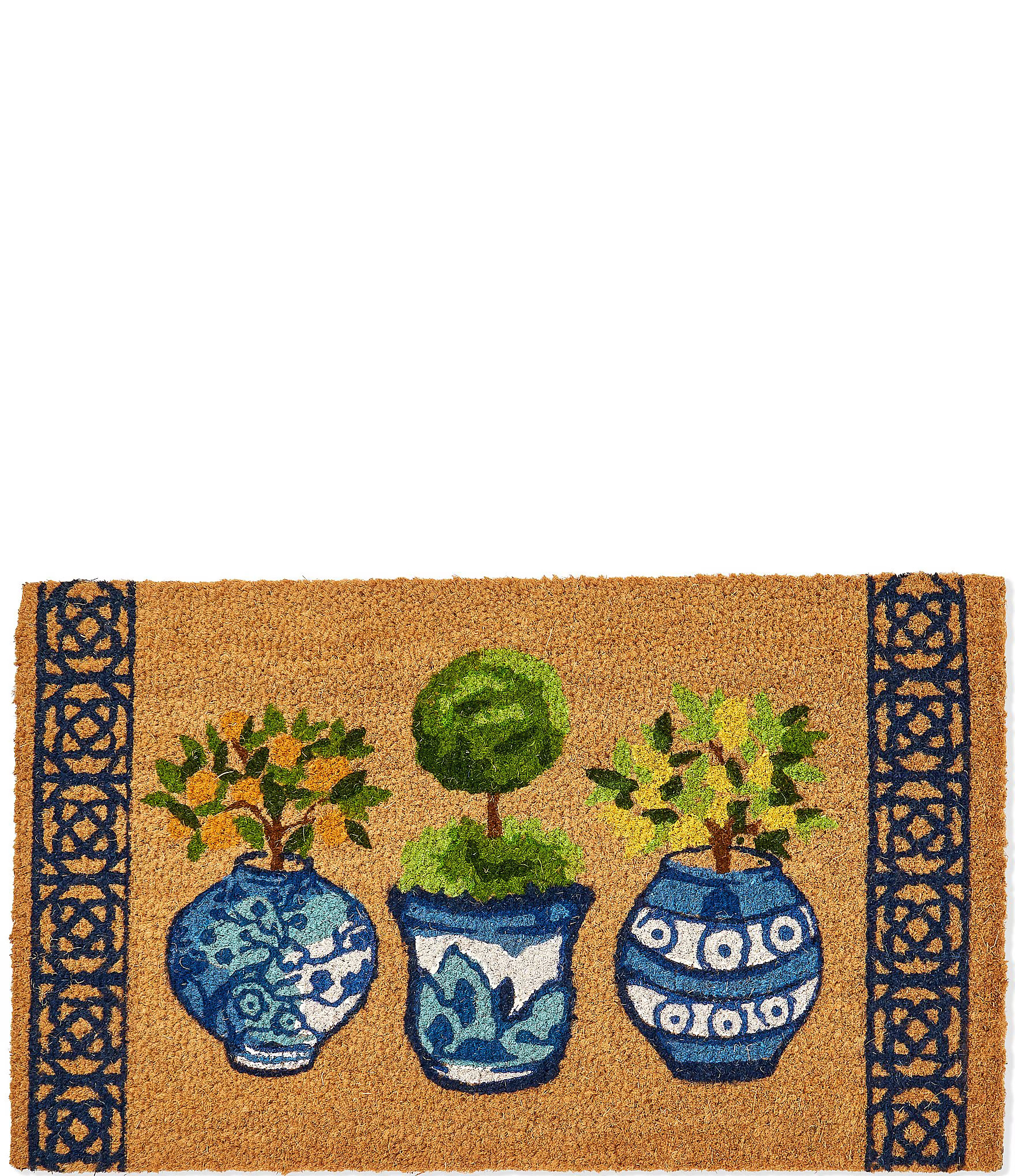 Southern Living Summer Shop Topiary Vinyl Backed Coir Doormat | Dillard's | Dillard's