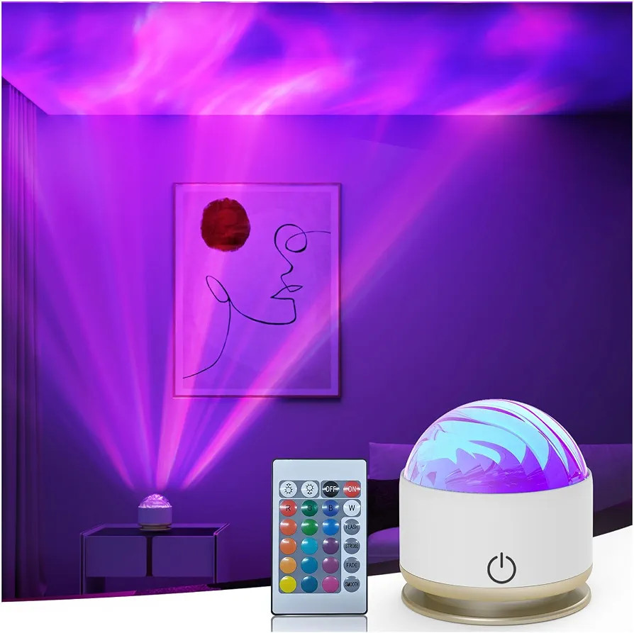 HUMIIEYE Northern Light Projector, Battery Operated Aurora Night Light, 16 Colors Galaxy Lamp Oce... | Amazon (US)