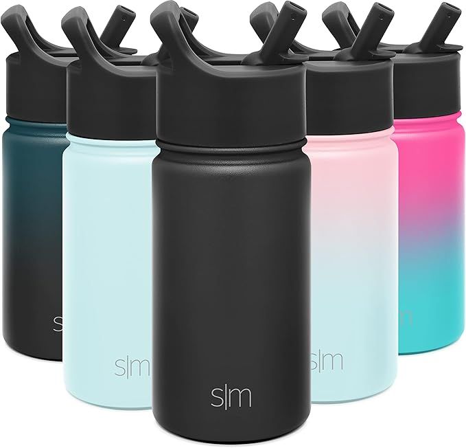 Amazon.com: Simple Modern Kids Water Bottle with Straw Lid Vacuum Insulated Stainless Steel Metal... | Amazon (US)