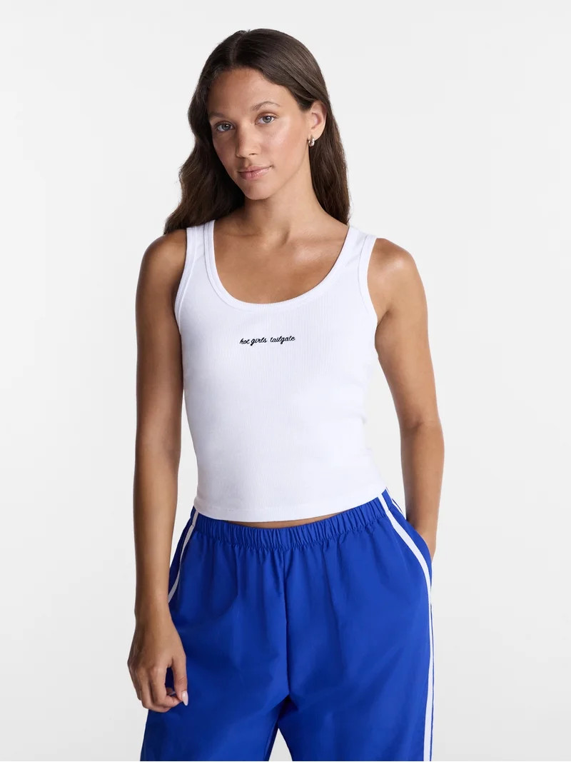 No Boundaries Ribbed Graphic Tank Top, Women's XXS-XXL | Walmart (US)