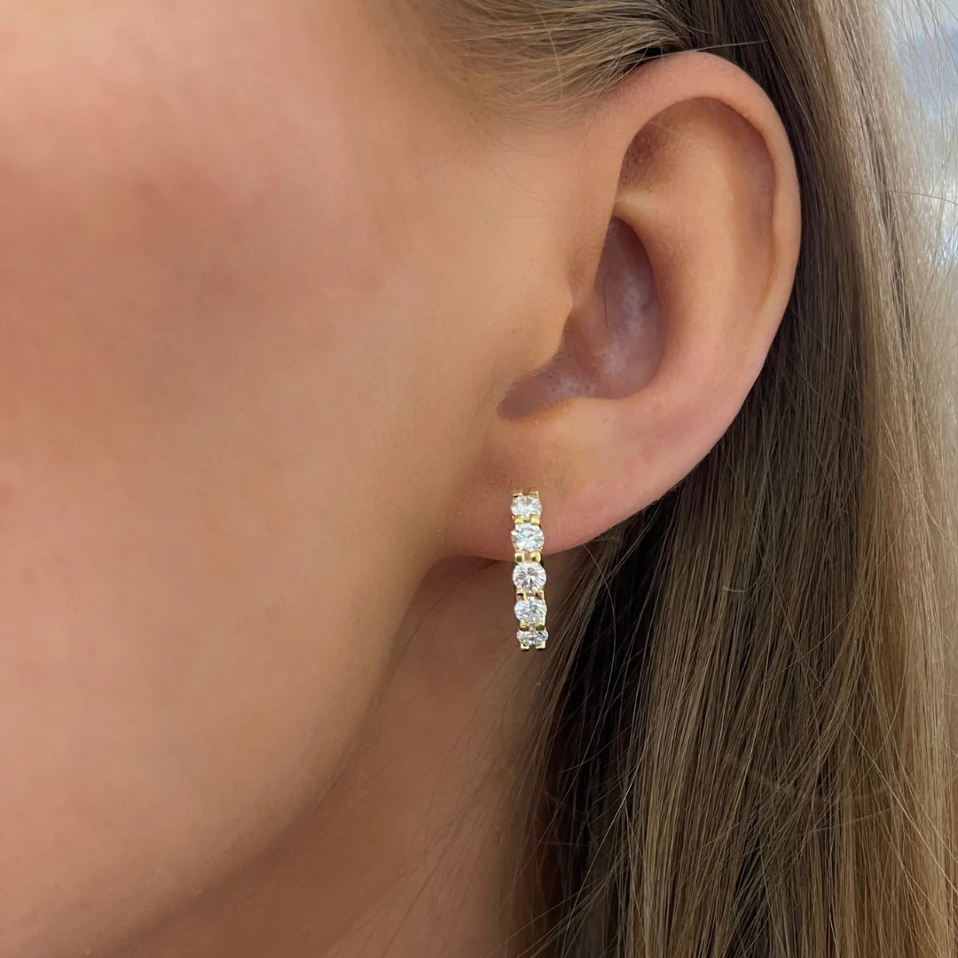 Georgie Diamond Huggie Earrings 1.25 ctw | RW Fine Jewelry