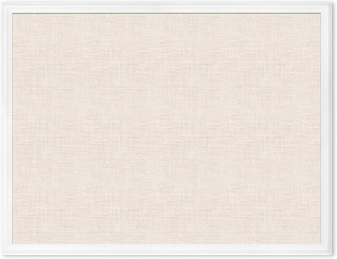 U Brands Linen Cork Linen Bulletin Board, 30 x 40 Inches, White Wood Frame (2917U00-01) | Amazon (US)