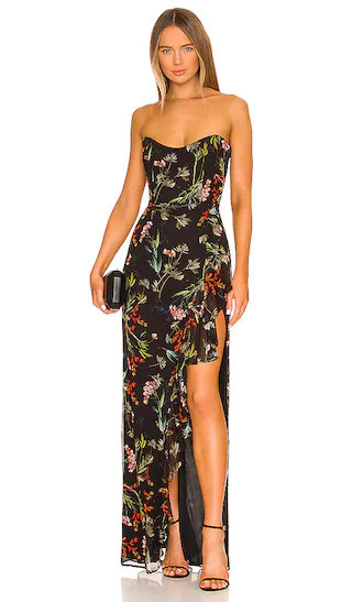 Strapless Gown Black Floral Dress spring outfits spring dress spring wedding guest dress spring 2023 | Revolve Clothing (Global)