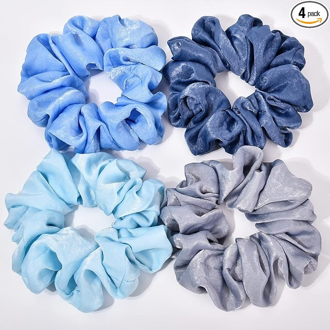 XL Big Silk Scrunchies Hair Ties for Women - CEELGON Oversized Satin Silk Scrunchie Exra Large Ju... | Amazon (US)