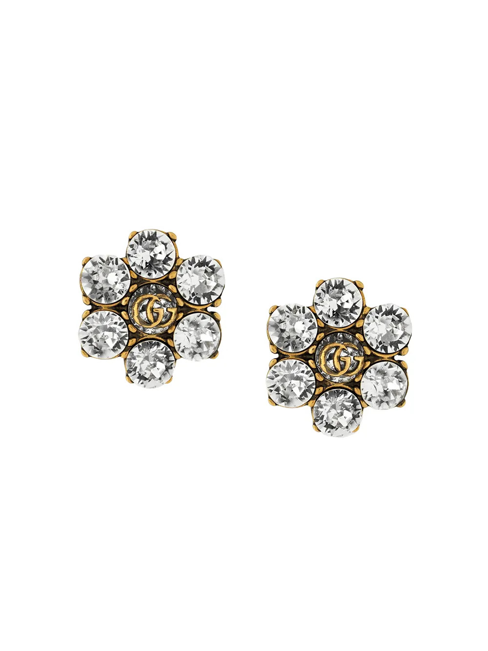 crystal-embellished Double G clip-on earrings | Farfetch Global