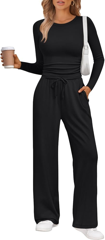 LILLUSORY 2 Piece Lounge Sets for Women Fall Outfits 2025 Two Piece Travel Sweatsuits Business Ca... | Amazon (US)