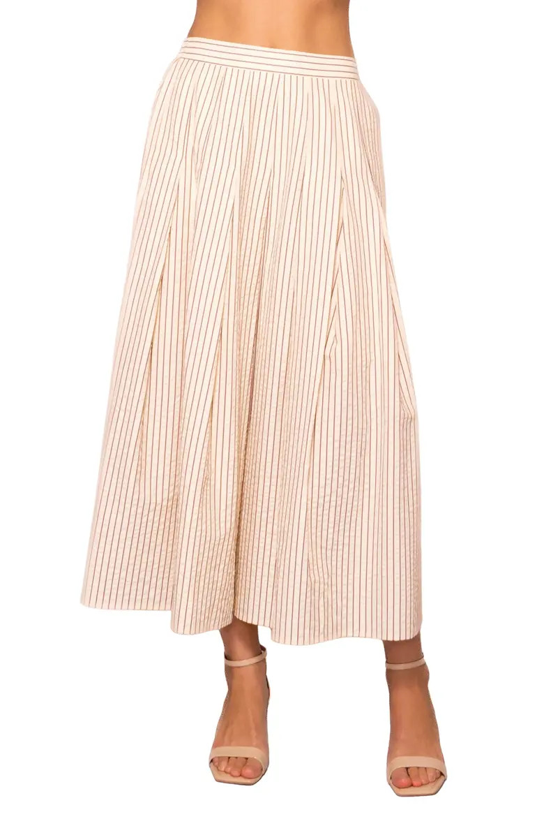 Stripe Pleated Seersucker Skirt | Nordstrom