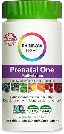 Rainbow Light Prenatal One Vitamins + Superfoods, Non-GMO, Vegetarian & Gluten Free, Clinically P... | Amazon (US)