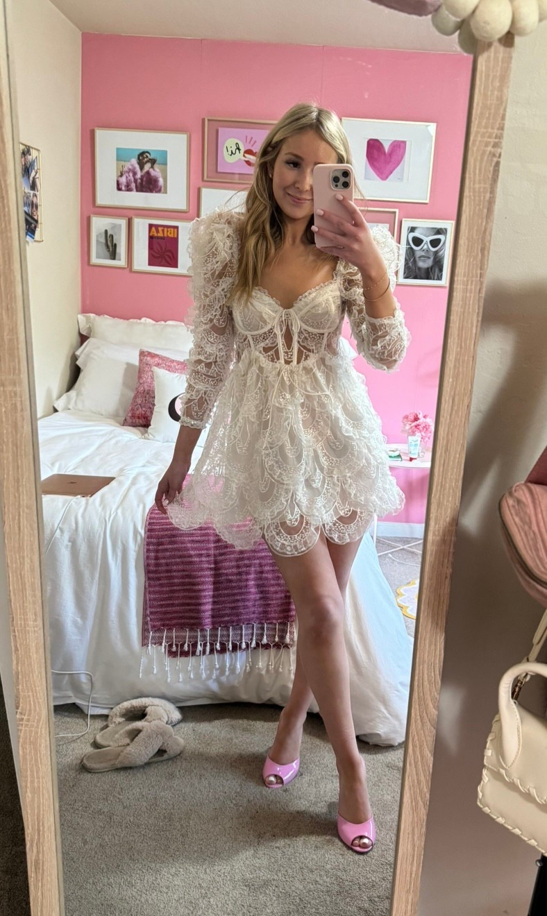 graduation + bridal dress inspo 🤍 

for love and lemons dress | graduation dress | college graduation dress | bridal outfit | bride outfit | bridal shower dress | white lace dress | white puff sleeve dress | puffy sleeve dress | steve madden priya heels 

#LTKShoeCrush #LTKWedding