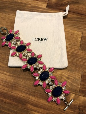 J.crew Statement Bracelet Pink Dark Royal Blue/ Gold | eBay US