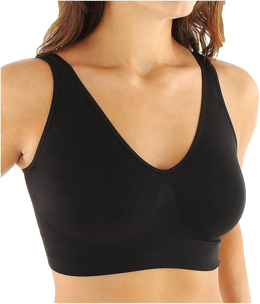 JUST MY SIZE Hanes Women's Seamless Bralette, Pure Comfort Light Support Pullover Bra, Plus Sizes | Amazon (US)