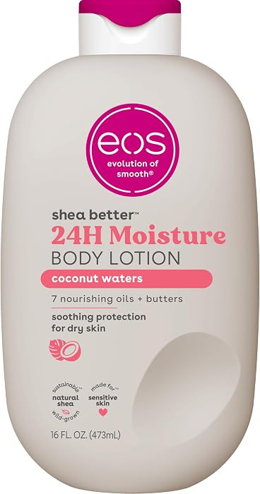 eos Shea Better Body Lotion Coconut Waters, 24-Hour Moisture Skin Care, Lightweight & Non-Greasy,... | Amazon (US)