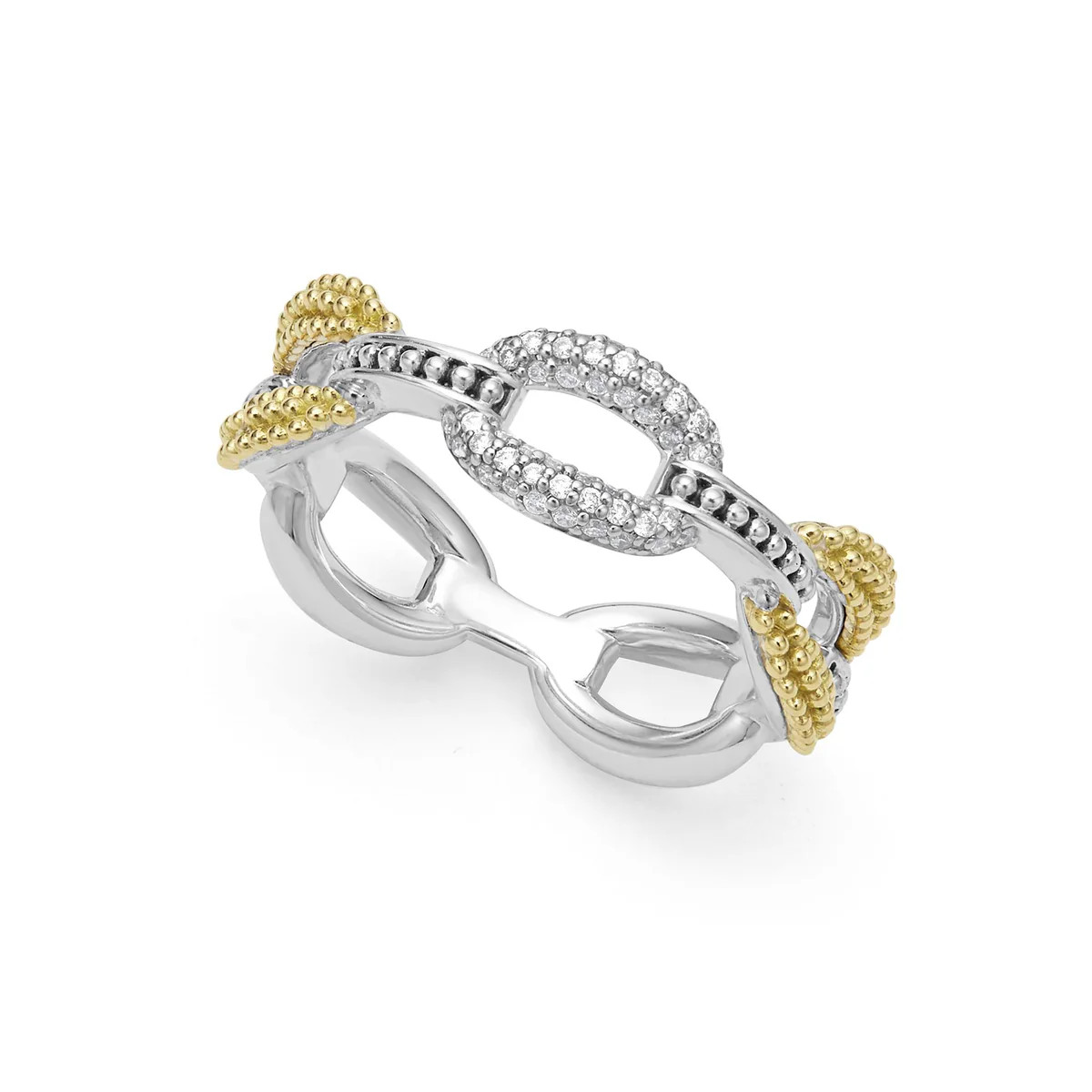 Small Two-Tone Eternity Diamond Ring | LAGOS