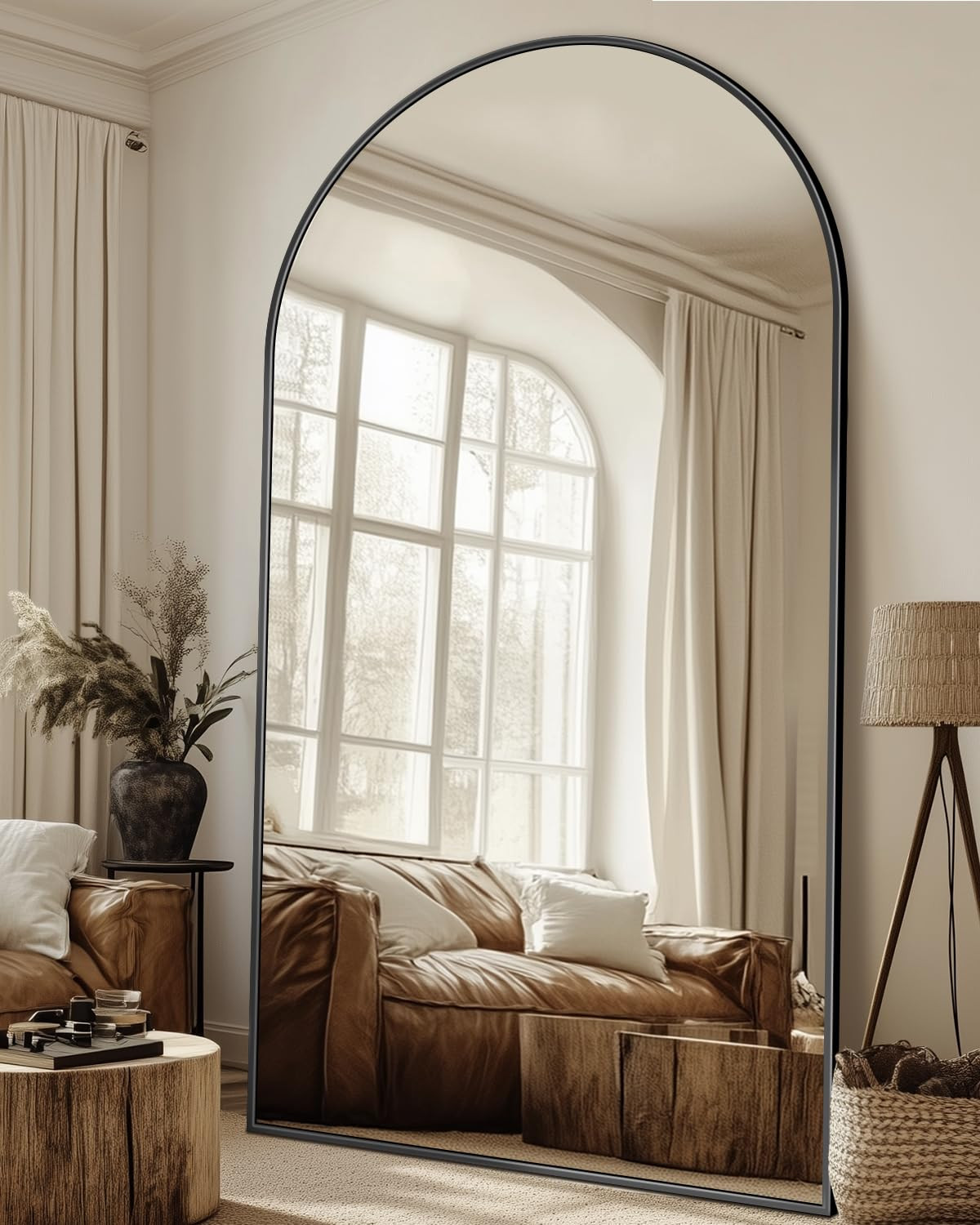 Full Length Mirror, 86"x46" Oversized Floor Mirror with Stand, Hanging Mounted for Bedroom, Livin... | Amazon (US)