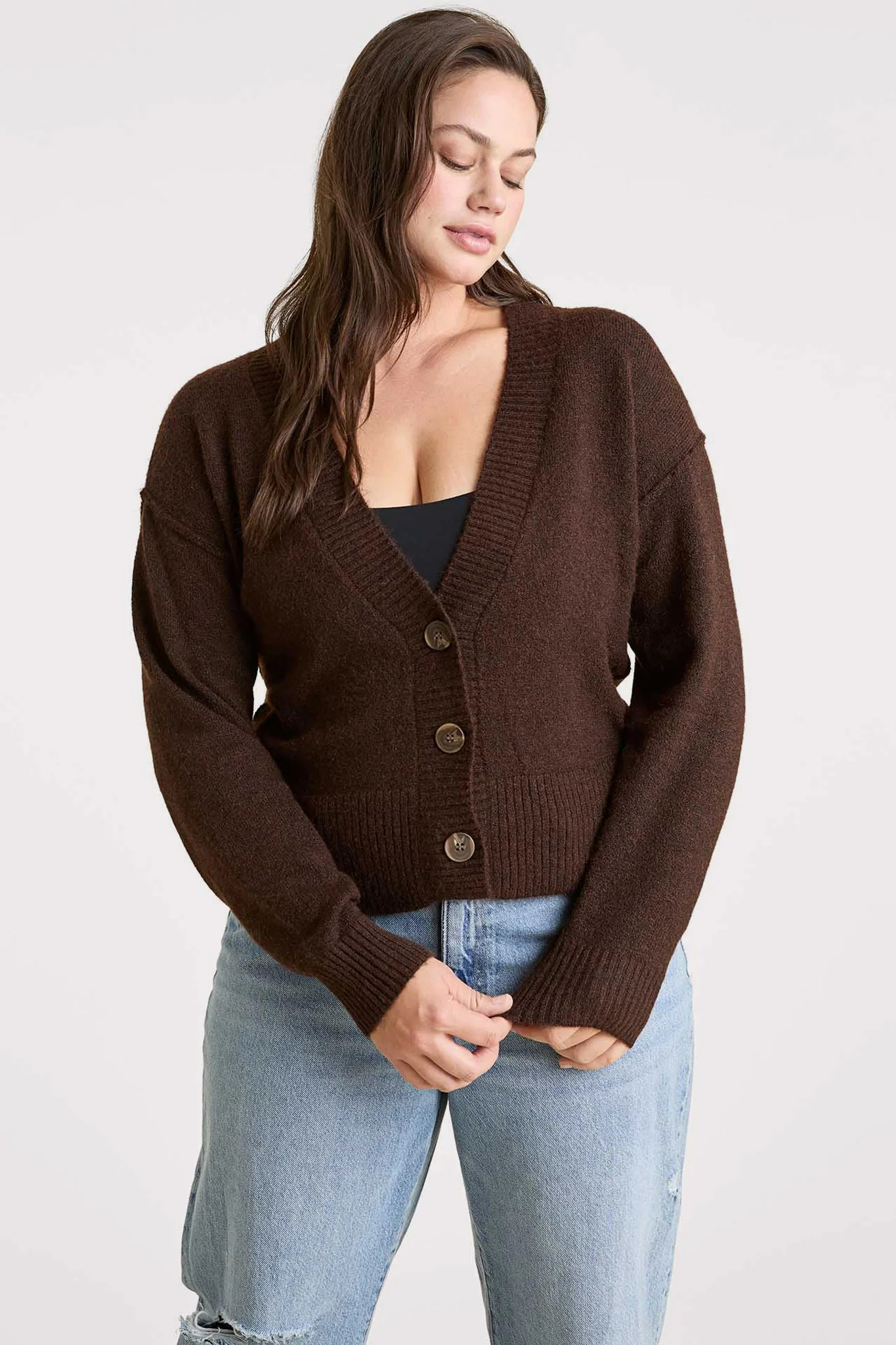 Cozy Knit Cardigan | Coffee | Nuuds US