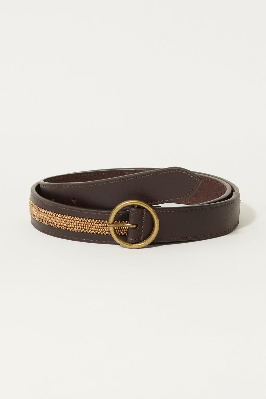 GOLD SHIMMER BEADED BELT | Lucky Brand