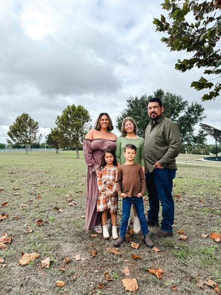 Thanksgiving outfit turned into our fall family photos! We went for neutrals with browns and greens to give a very fall vibe. While my dress seems purple I can promise it is more of a brownish mauve. 

Holiday Outfits 

#LTKfamily #LTKkids #LTKSeasonal