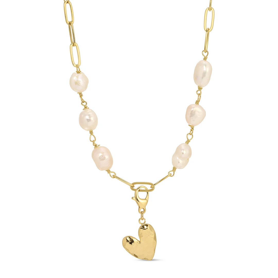Baroque Pearl Heart Necklace | Meghan Bo Designs
