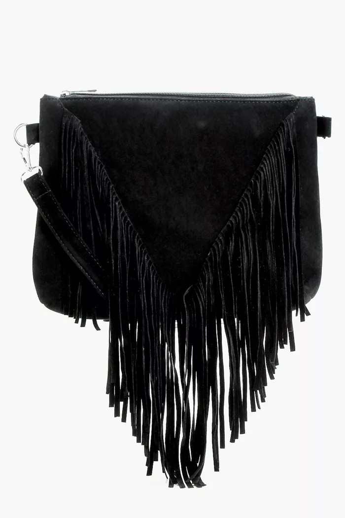 Suedette Fringed Cross Body Bag | Boohoo.com (US & CA)