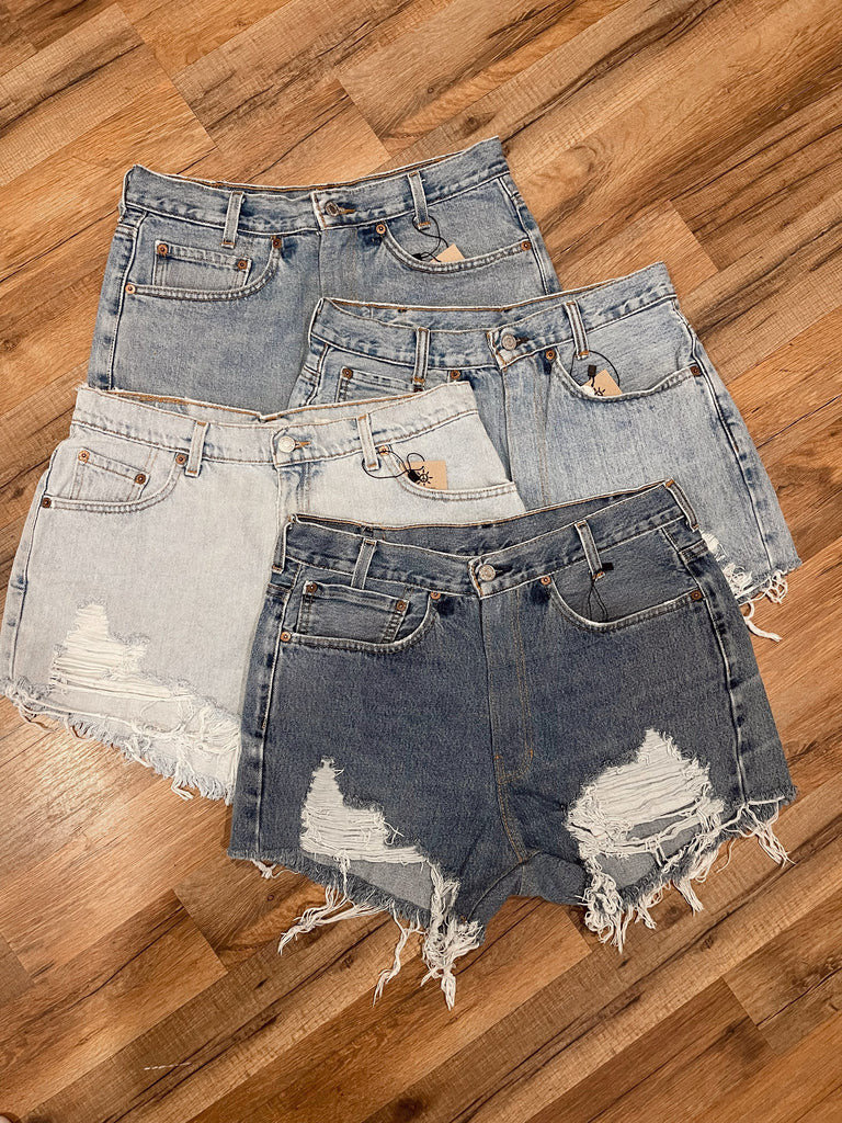 Up Cycled Levi Denim Shorts | She Is Boutique
