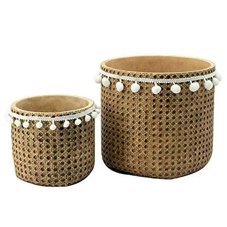 Cement Planters w/ Tassel D10.5""/7"" Set Of 2 | Walmart (US)