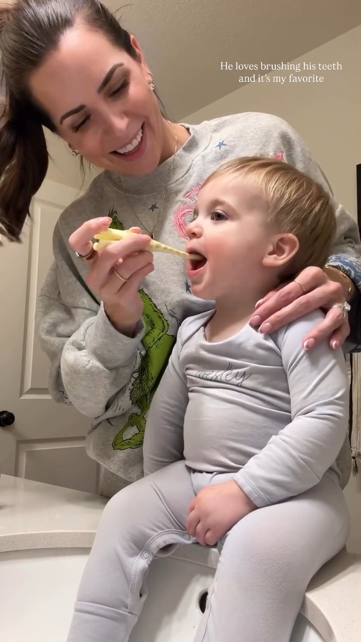 He loves brushing his teeth and it’s my favorite