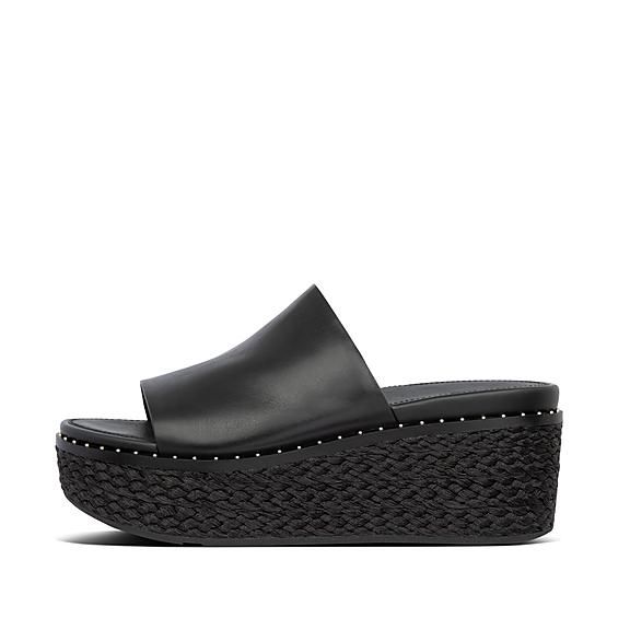 Espadrille Leather Wedge Slides | FitFlop (US)