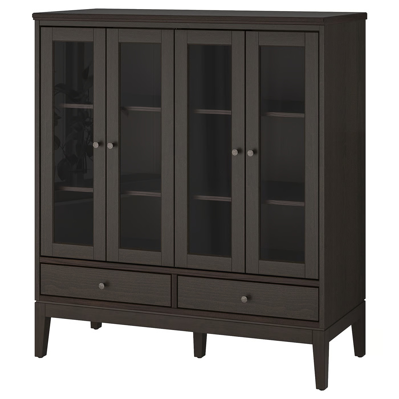 IDANÄS Cabinet with bi-fold glass doors, dark brown stained, 47 5/8x19 5/8x53 1/8 " | IKEA US
