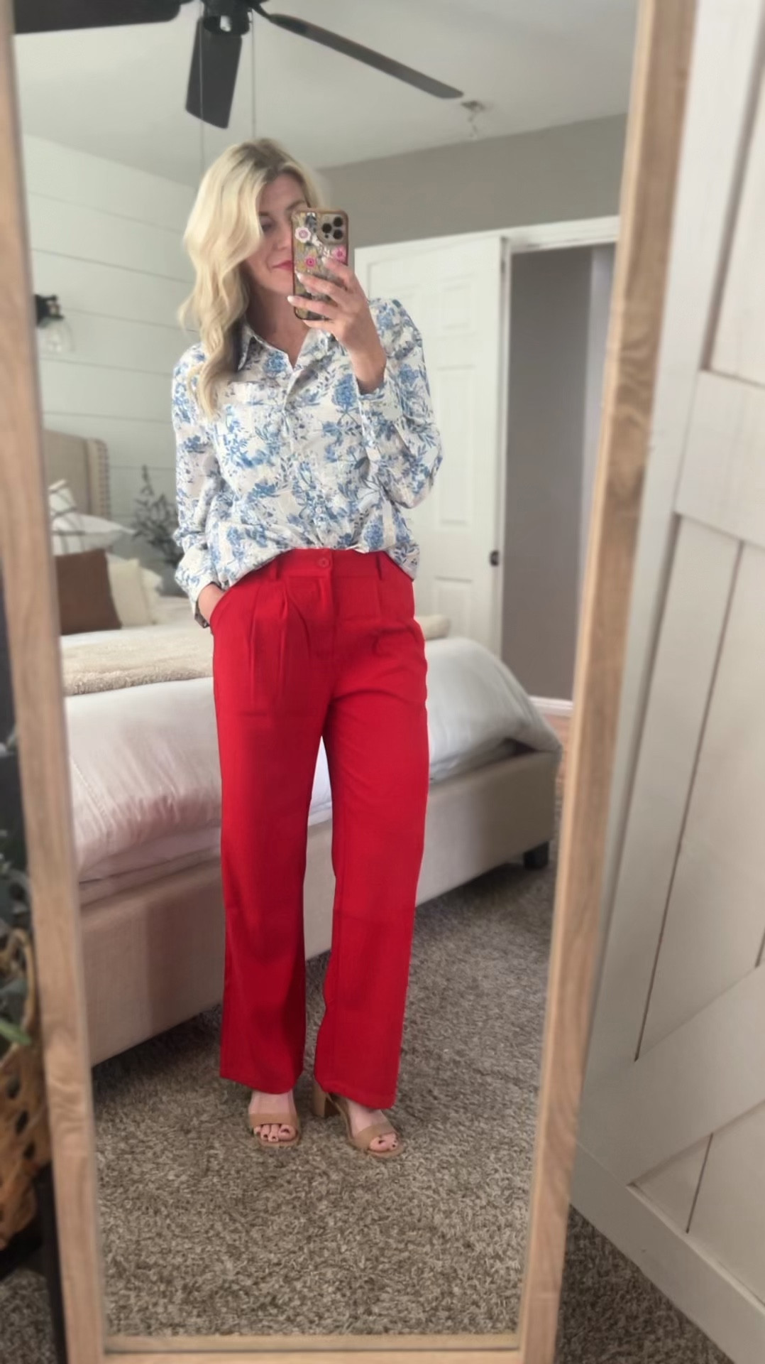 Red white and blue outfit
Summer mom outfit 
Office wear
Red wide leg pants
Blue button up


#LTKParties #LTKOver40 #LTKSeasonal