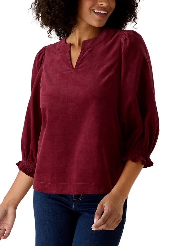 Women's Puff Sleeve Split Neck Top | Belk