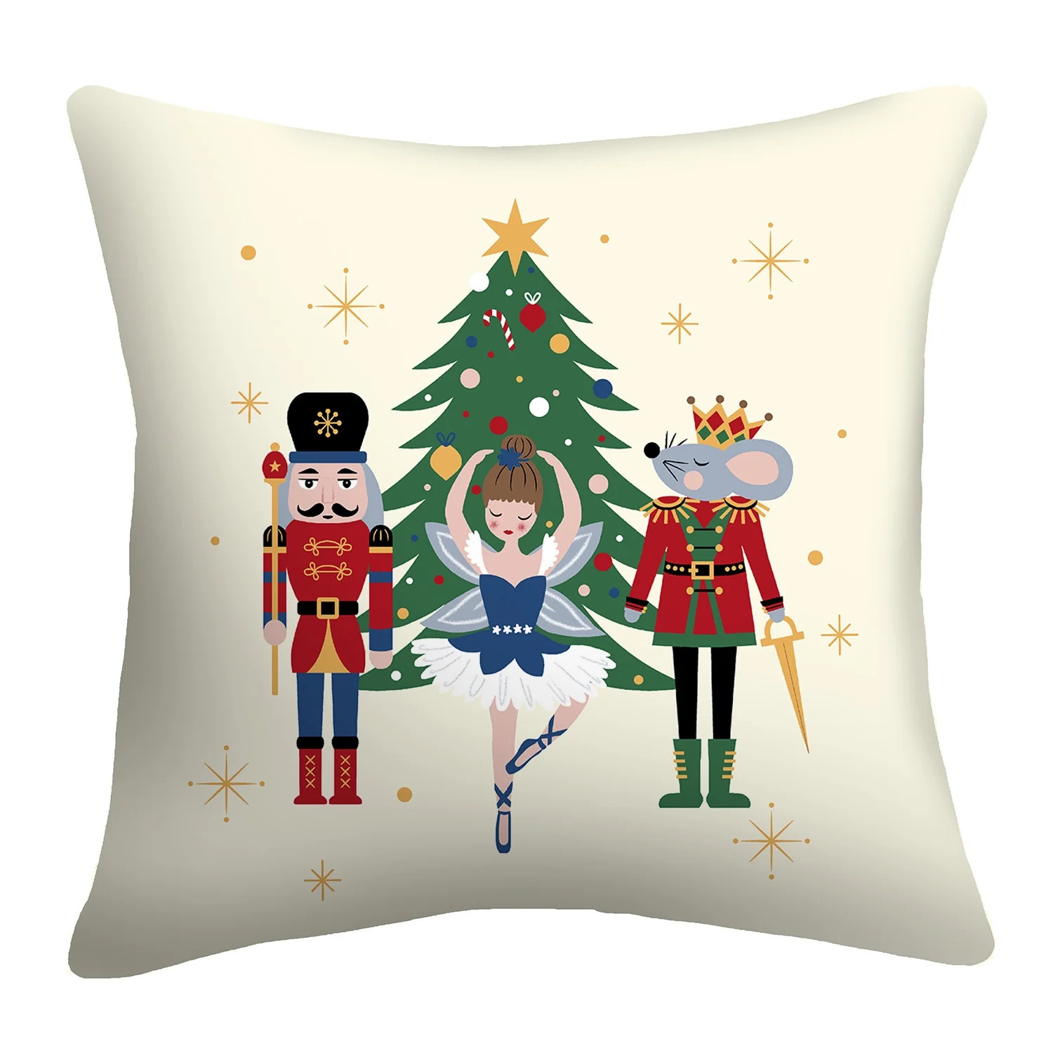 Mainstays 16" x 16" Reversible Nutcracker Decorative Outdoor Throw Pillow, Multi - Walmart.com | Walmart (US)
