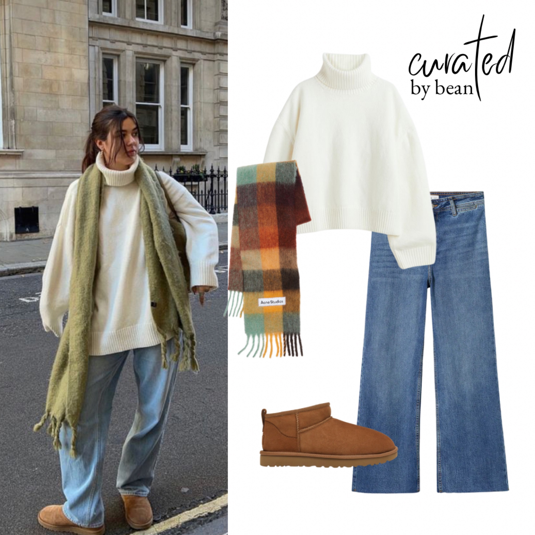 Pinterest outfit, jeans, wide leg jeans, uggs, oversized scarf, travel, comfortable outfit

#LTKSeasonal #LTKSale