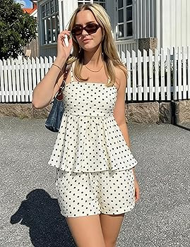 FOMELY Women's Polka Dot Set 2026 2 Piece Sets for Women Summer Sleeveless Short Sets with Pocket... | Amazon (US)