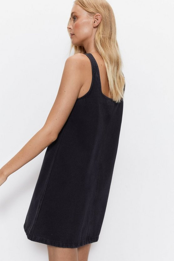 Denim Strappy Mini Dress | Warehouse UK & IE