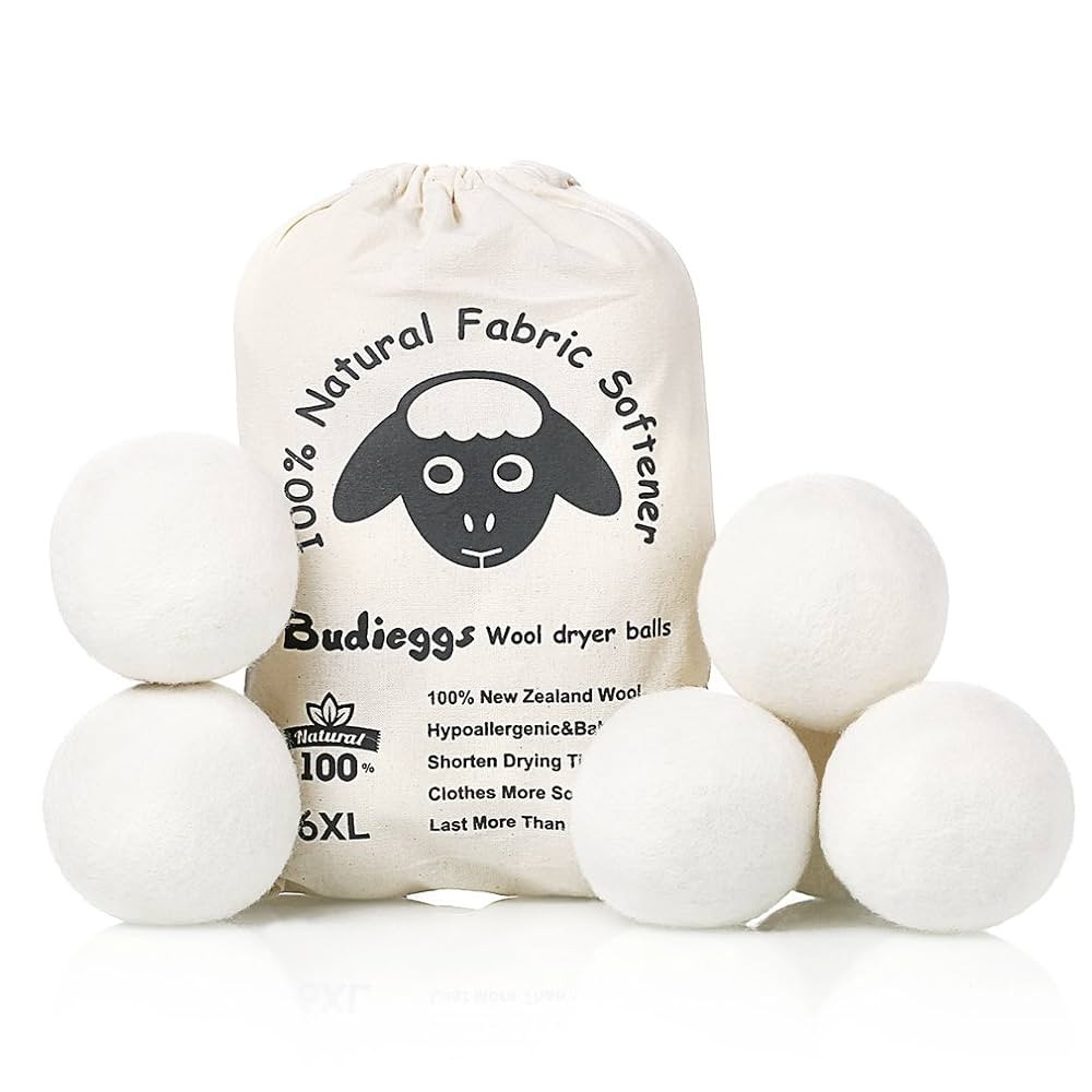 Wool Dryer Balls Organic XL 6-Pack, 100% New Zealand Chemical Free Fabric Softener for 1000+ Load... | Amazon (US)