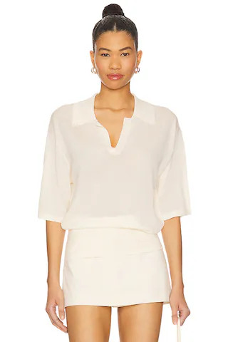 EAVES Kaysa Blouson Polo in Ivory from Revolve.com | Revolve Clothing (Global)