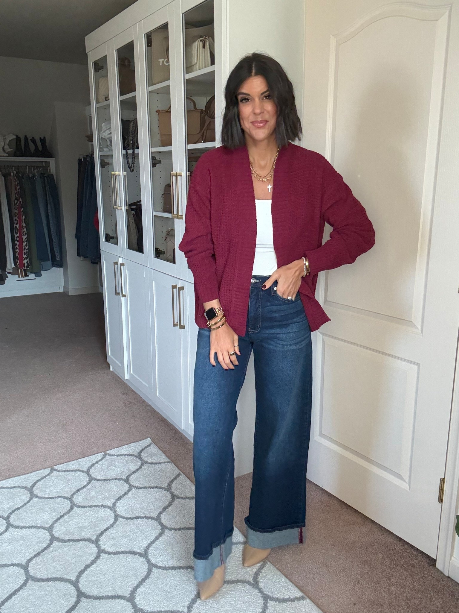 Size small in Walmart cardigan and Amazon tank
Size 2 in jeans 

#LTKmomlife #LTKSeasonal #LTKFindsUnder100