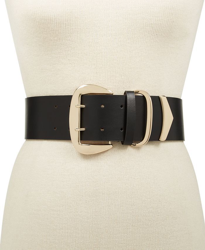 INC Oversized-Buckle Stretch Belt, Created for Macy's | Macys (US)