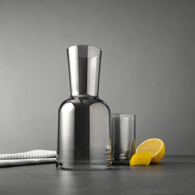 Thyme & Table 2-Piece Bedside Glass Carafe in Smoke Finish | Walmart (US)