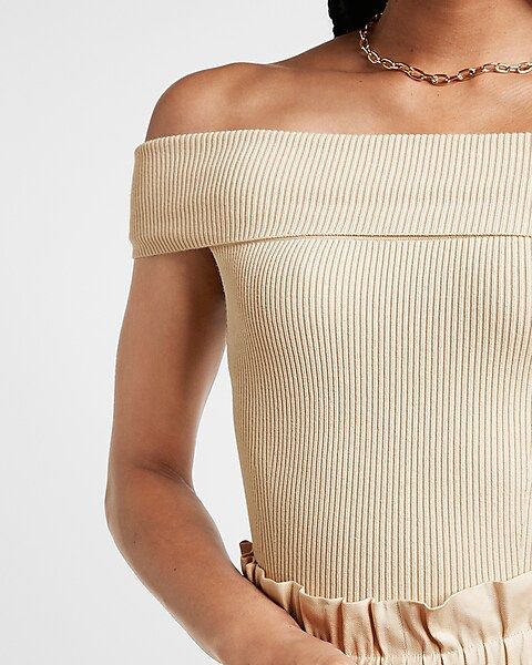 Ribbed Off The Shoulder Sweater | Express