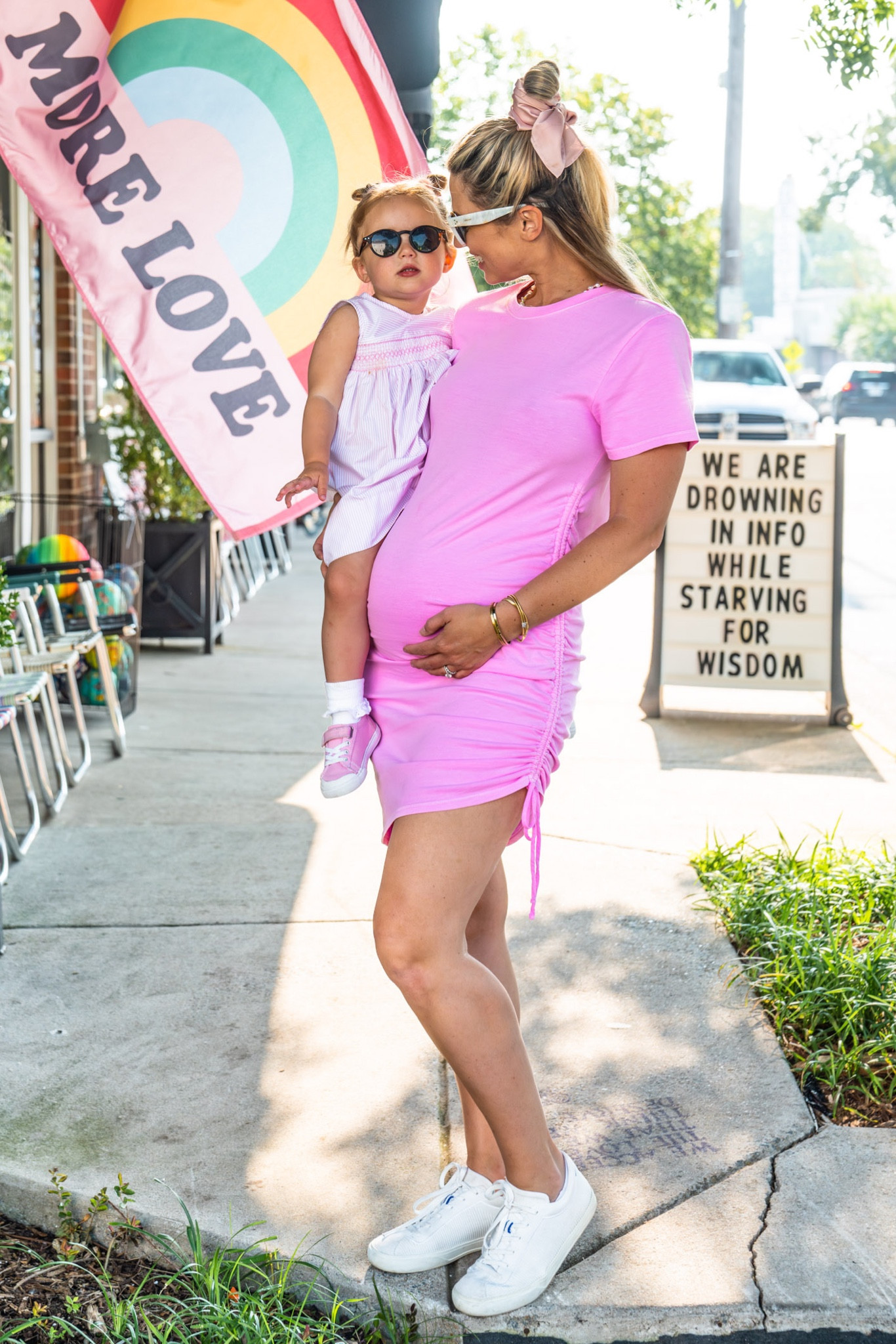 Loving this pop of color! This dress isn’t maternity, but it’s perfect for a growing bump! The perfect t-shirt dress! #maternity #maternitydress #summerdress #pregnant

#LTKfamily #LTKbump #LTKshoecrush
