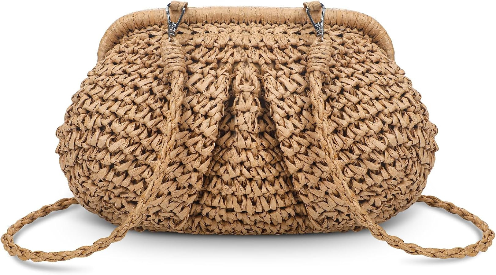 Wedding Straw Dumpling Clutch Purse Beach Crossbody Bag Vacation Summer Clutch Shoulder Handbag W... | Amazon (US)