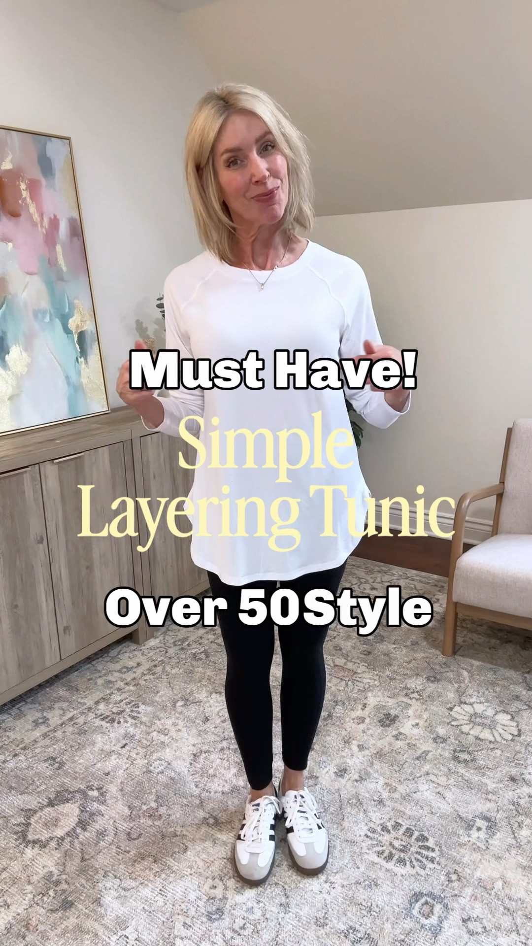 This white tunic is the perfect layering piece. It’s long in the front and back, has a flattering curved hemline, has split side hem and isn’t see through! Plus it looks great under vests, jackets and more.

I sized up to a medium for a roomier fit. Everything else fits true to size.

#LTKgrwm #LTKOver40 #LTKootd