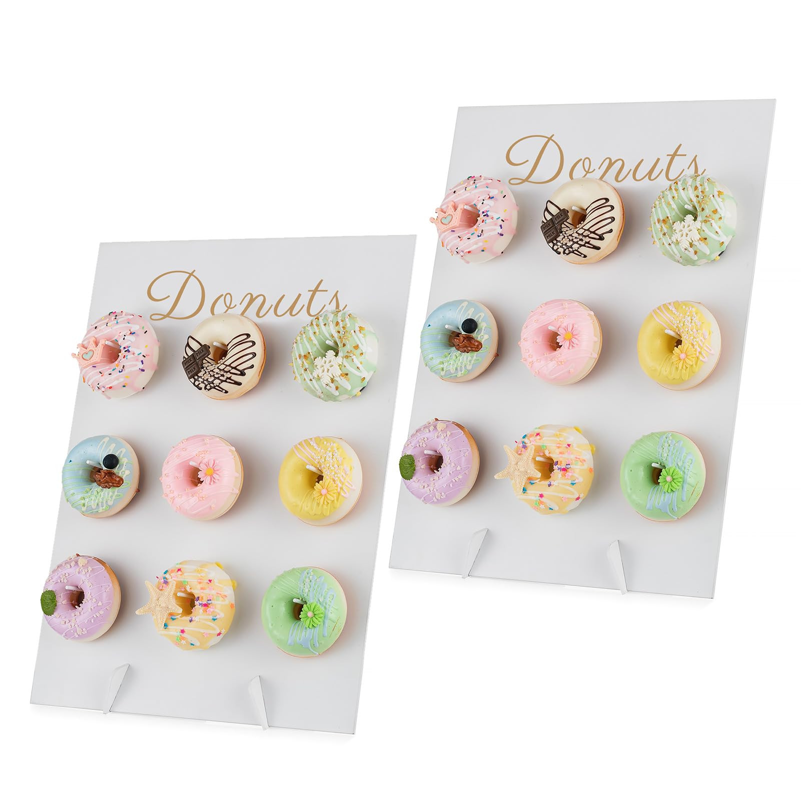 NUPTIO Donut Stand Wall Display: White Donuts Board 2pcs Wood Bagel Holder Reusable Sweet Treat T... | Amazon (CA)