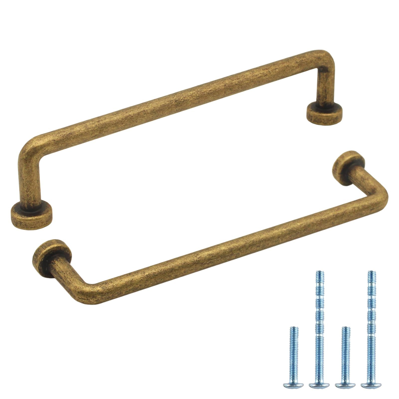 6 Pack Antique Brass Cabinet Pulls, Classic Vintage Retro Drawer Pulls Dresser Handles 5 inch Hol... | Amazon (US)