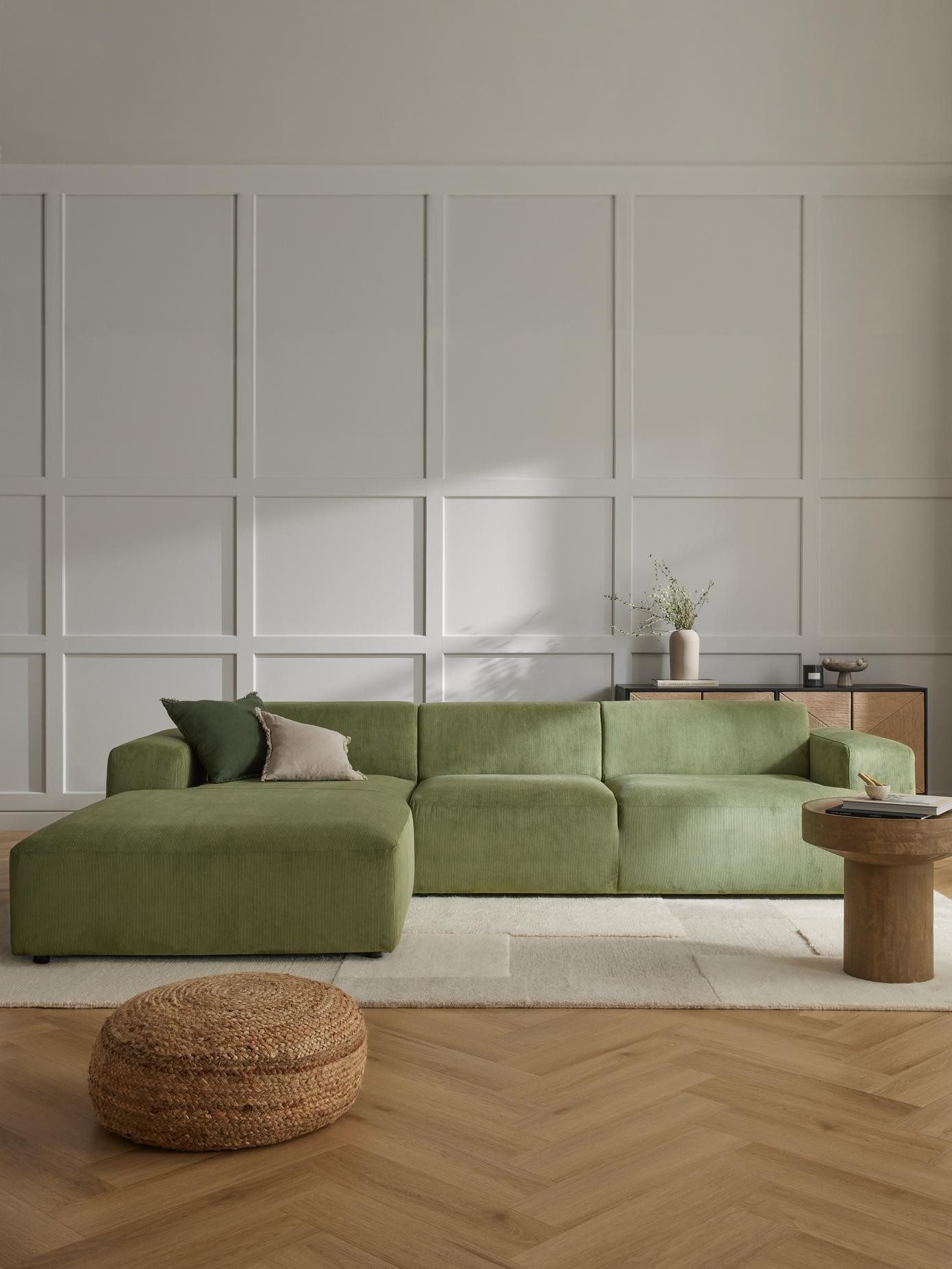 Sofá rinconera de pana Melva (4 plazas) | Westwing EU