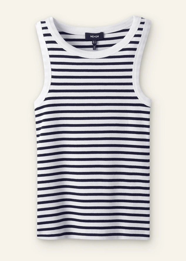 Ultimate Crew Neck Stripe Vest | ME+EM US