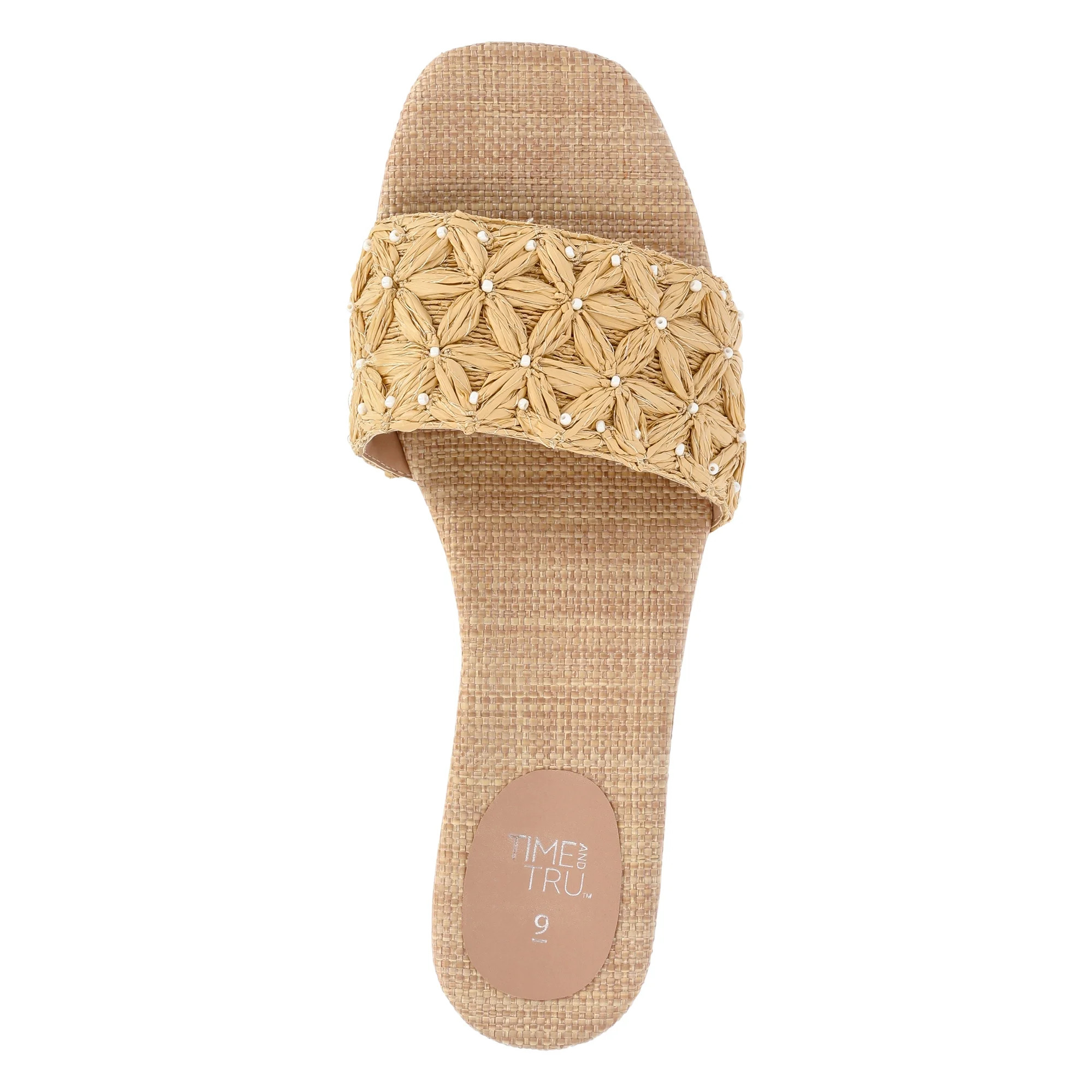 Time and Tru Women's Raffia Slide Sandals | Walmart (US)